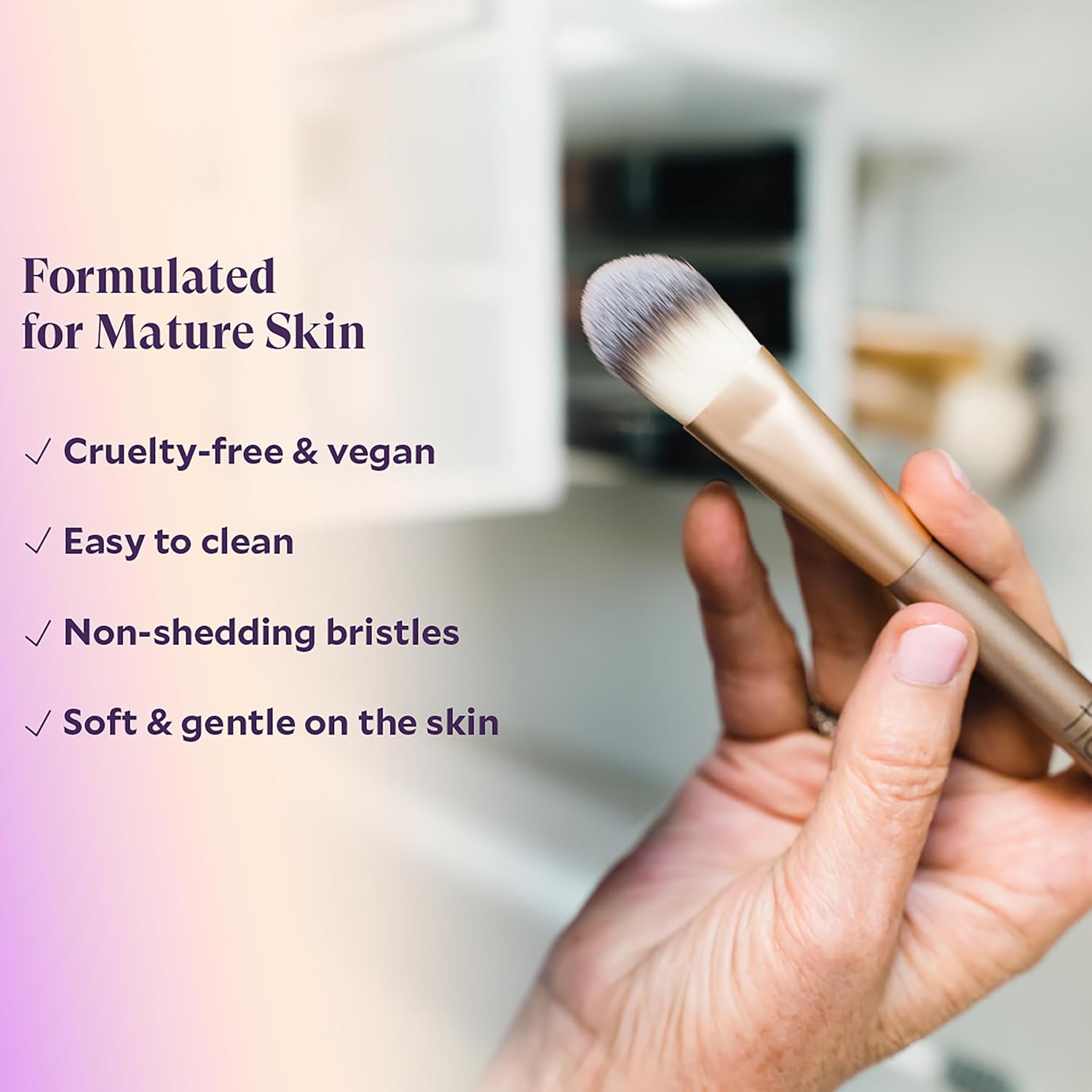 Fièra Concealer & Foundation Brush - Expert Tool For Cream & Liquid Makeup - Seamless, Even Application - Lightweight & Easy To Clean - Perfect For Use With Fièra Luxury Concealer : Beauty & Personal Care