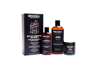 Brickell Men'S Products Daily Advanced Face Care Routine I, Gel Facial Cleanser Wash, Face Scrub, Face Moisturizer Lotion, Natural And Organic Men'S Skin Care Gift Set, Scented
