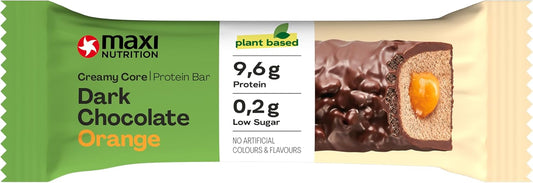 Maxi Nutrition Vegan Creamy Core Protein Bar Dark Chocolate Orange 45G, 9.6G Protein Per Bar, 0.2G Sugar, 167 Kcal