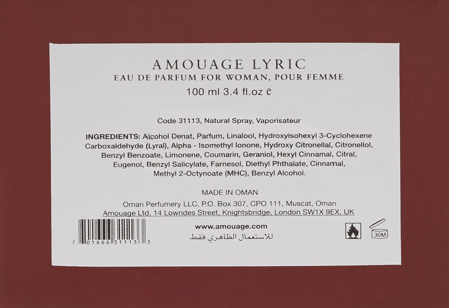 Amouage Lyric Woman Eau De Parfum