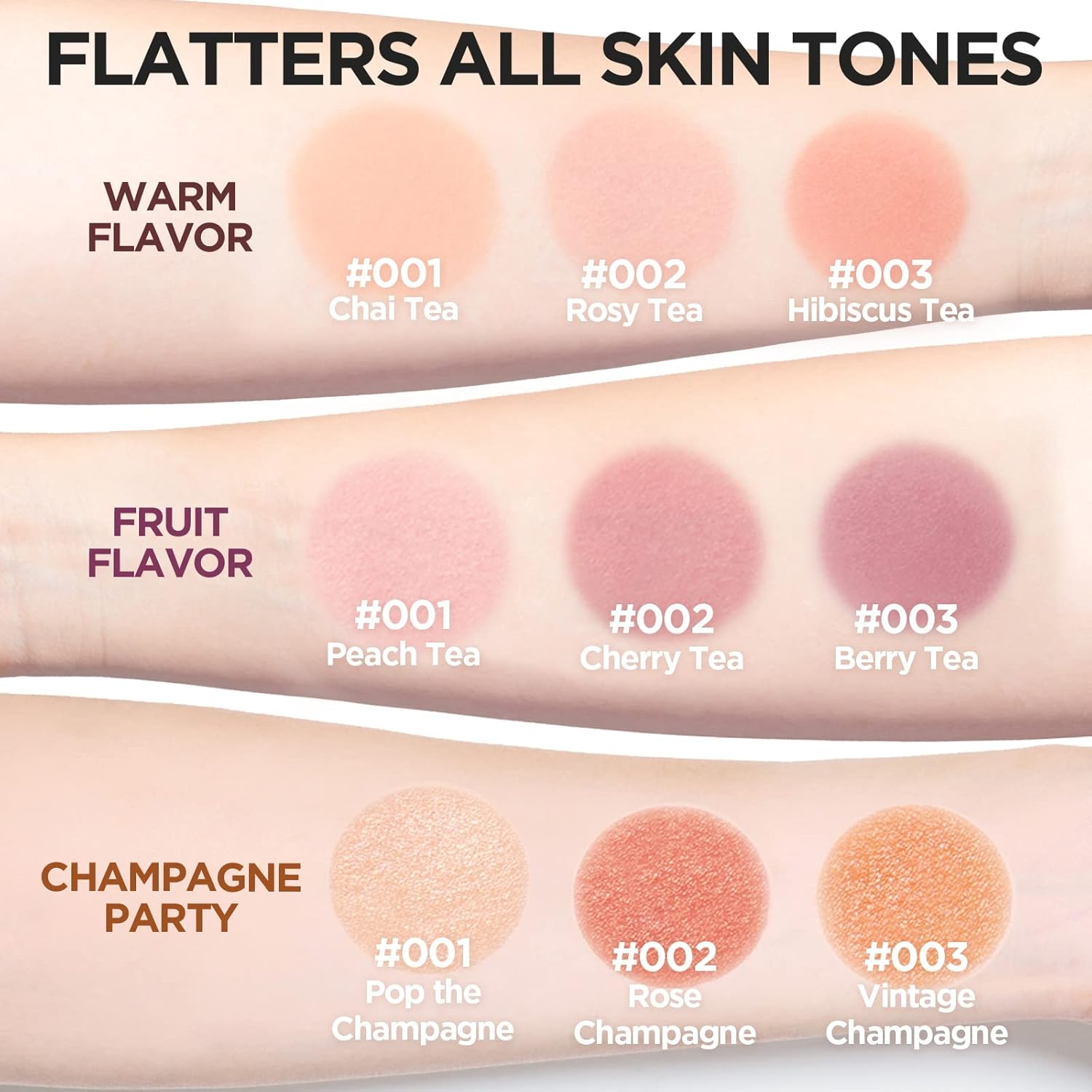 I'M Meme Palette - Afternoon Tea Blusher | Warm Flavor, Warm Tone Blush For Cheek, Natural Makeup, Neutral Tone, 3 Shades Palette, Matte Powder Blush, For All Skin Tones, Valentine Day Gift, 0.4 Oz