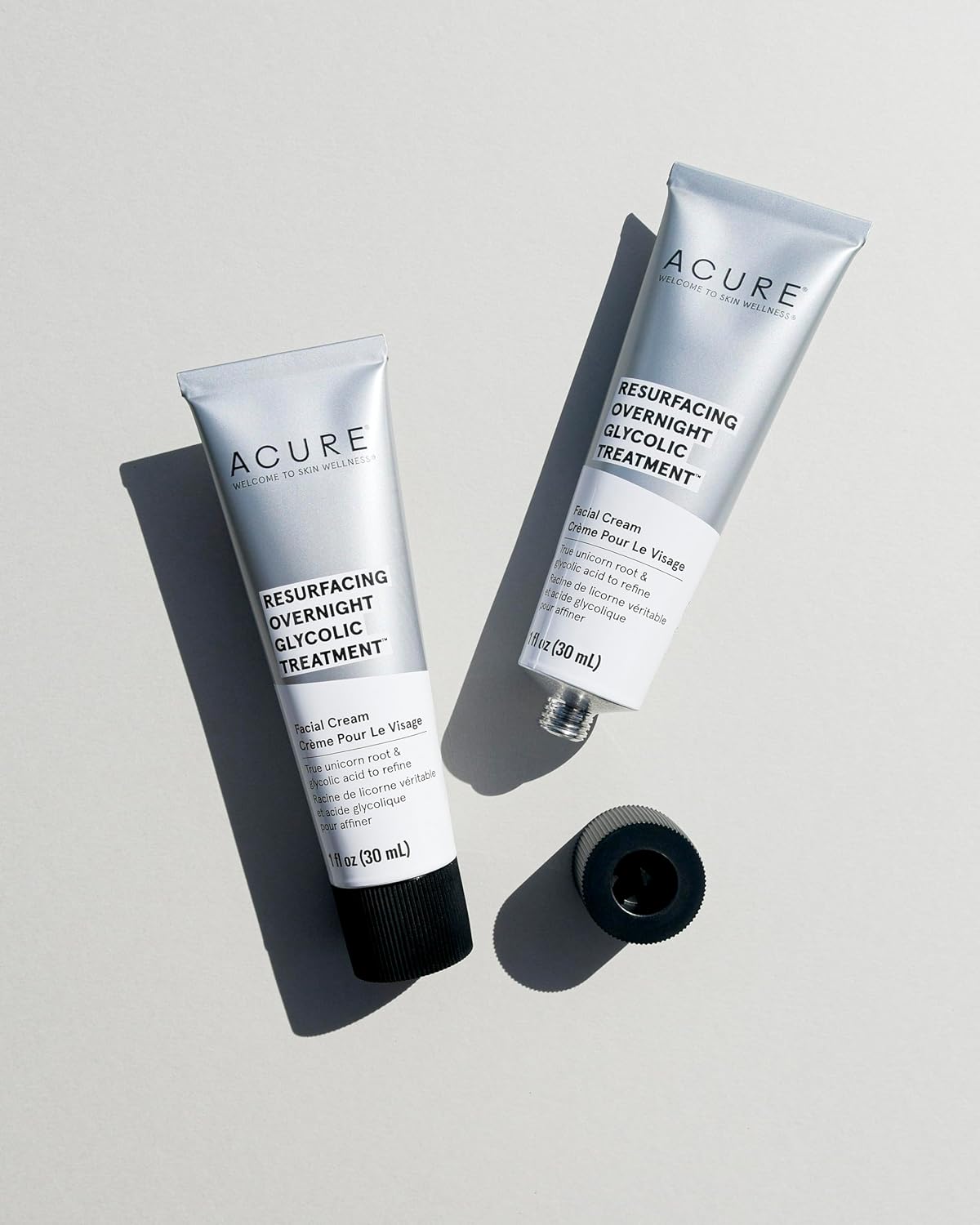 Acure Resurfacing Overnight Glycolic Treatment - Night Dewy Glow Cream With Moonstone,True Unicorn Root, Glycolic & Lactic Acid Formula - Refines, Resurfaces And Improves Skin Tone & Texture - 1 Fl Oz : Beauty & Personal Care