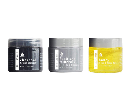 Pursonic | 3-Pack 15-Minute Facial Therapy Mud Face Mask With Mask Applicator For Hydrating & Revitalizing Skin - Includes Dead Sea Minerals, Honey Mask, And Charcoal