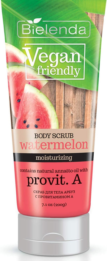 Bielenda Vegan Friendly - Peels Very Effectively, Gently Exfoliate Rough, Thickened Dead Skin, Cleanse, Restore Its Smoothness And Softness - Vegan Friendly Watermelon Body Scrub - 200 G