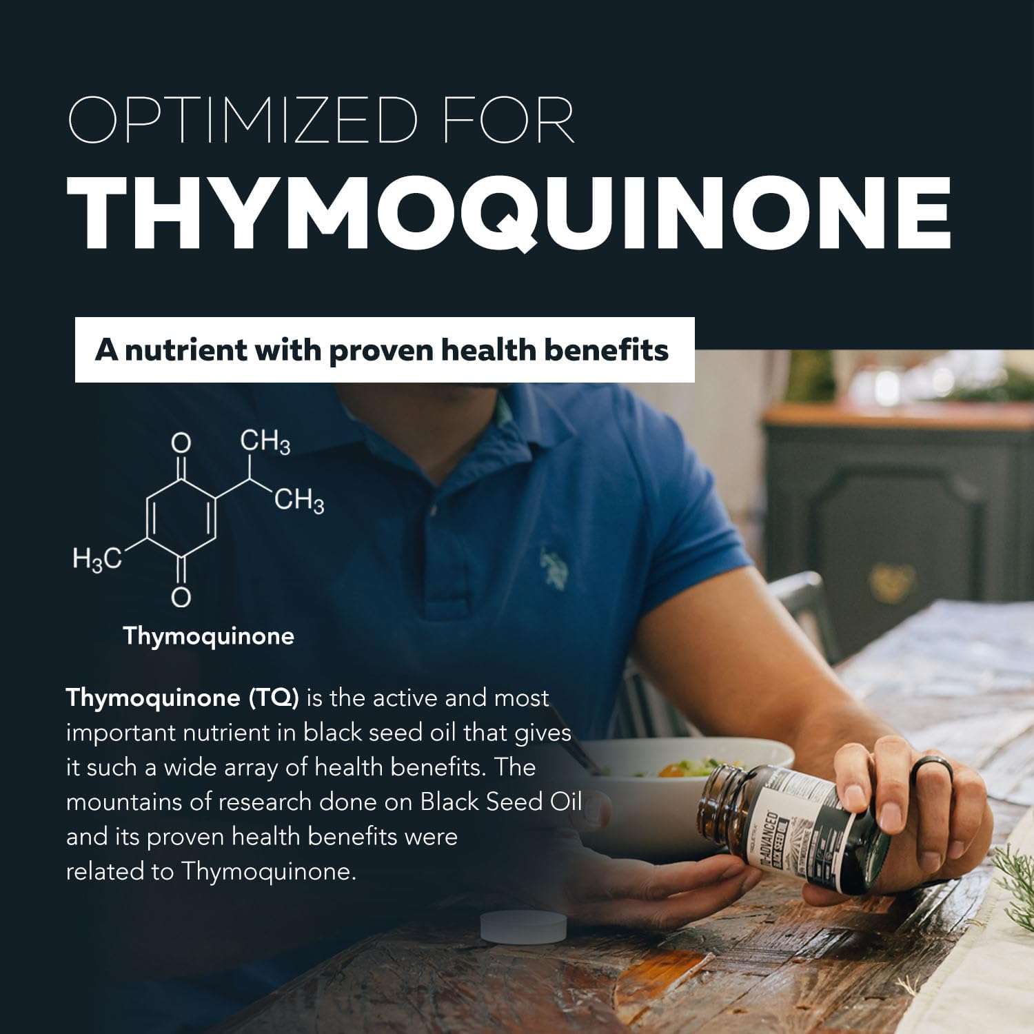 Black Seed Oil Capsules | 5% Thymoquinone - TQ-Advanced® | Maximum Strength - 500 mg of Oil per Capsule - 15:1 Oil Concentrate from Nigella Sativa, Raw Form, Vegan, Glass Bottle (60 Capsules)