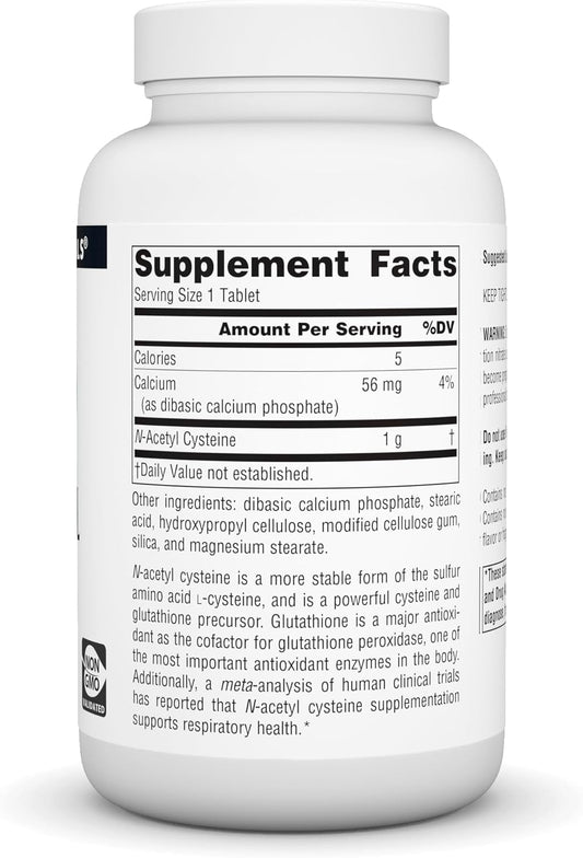 Source Naturals N-Acetyl Cysteine Antioxidant Support, Dietary Supplement That Supports Respiratory Health*, 1,000 Mg - 120 Tablets