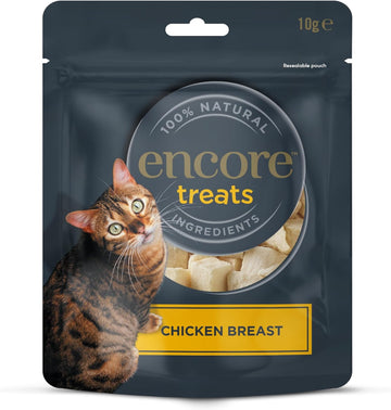 Encore 100% Natural Chicken Breast Cat Treats, Freeze Dried, Grain Free Healthy Cat Snacks 12X10GEnc5102-1En