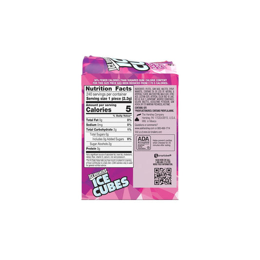 Ice Breakers Ice Cubes Raspberry Sorbet Sugar Free Chewing Gum Bottles, 3.24 Oz (6 Count, 40 Pieces)