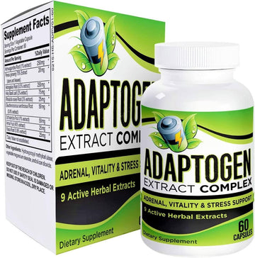 Adaptogen Blend (All-In-1) Supplement With 9 Active Herbal Extracts - Energizing Adaptogen Complex - Natural Adaptogenic Supplements - Adaptogens Supplements - Easy To Swallow - 60 Capsules