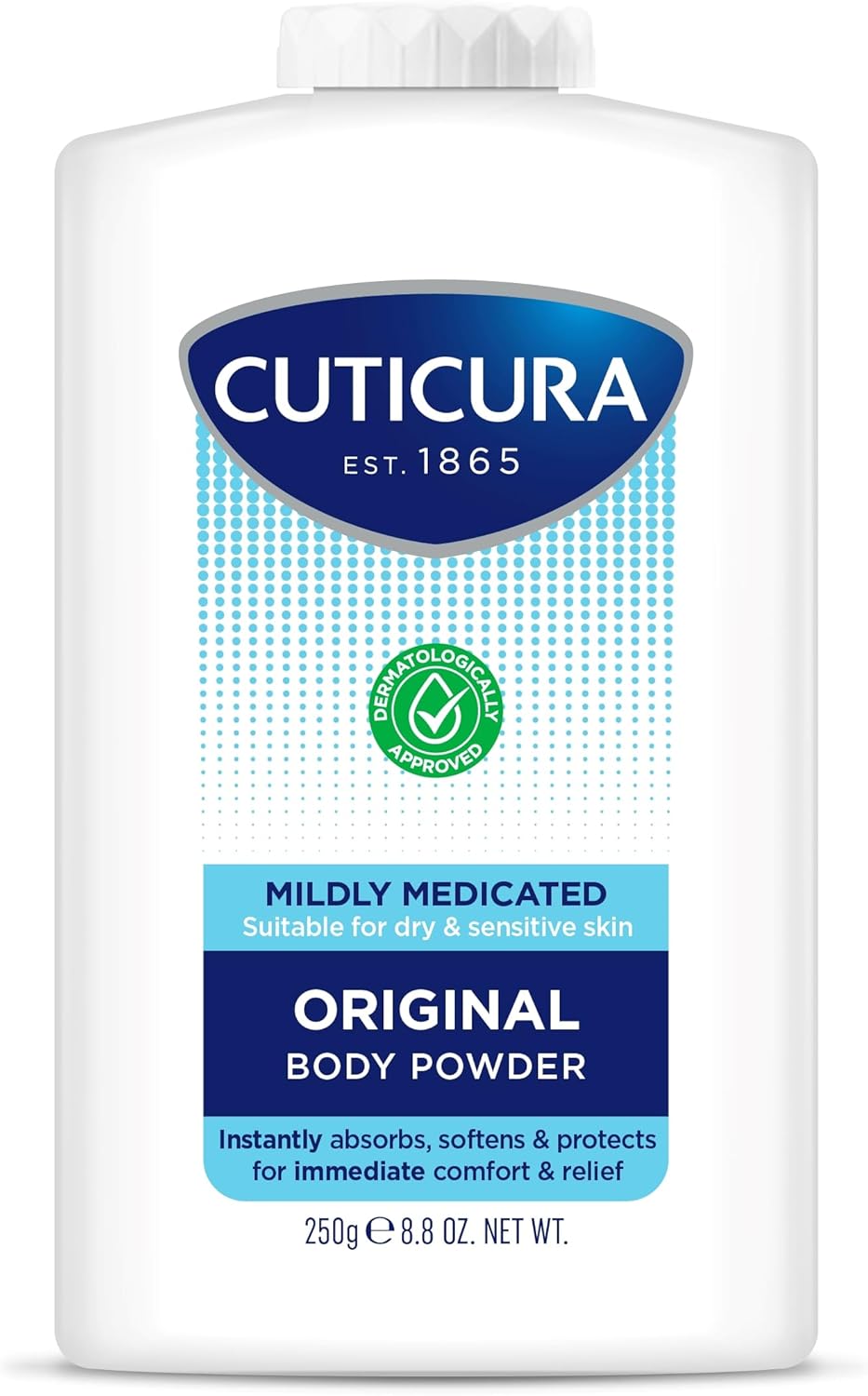 CUTICURA Mildly Medicated Body Powder 250 g, Many Uses Personal Hygiene, Sweat Control, Chafing and Friction Prevention, Itching Relief : Amazon.co.uk: Beauty