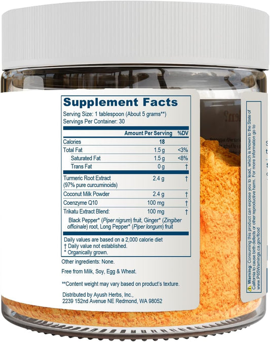 Ayush Herbs Cocurcumin Powder, Highly Absorbable Muscle, Joint And Cognitive Support, 5.2 Ounces