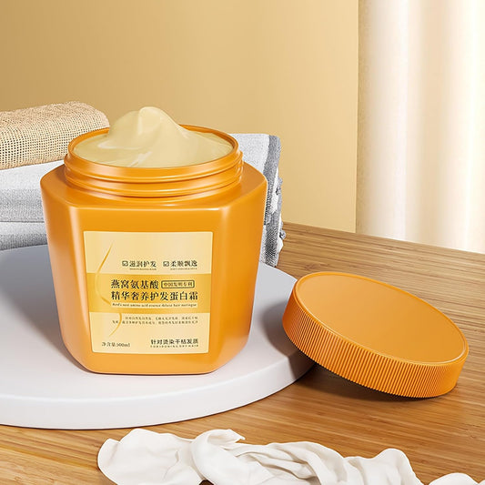 Amino Acid Essence Luxury Nourishing Hair Protein Cream, Birds Nest Hair Cream, Moisturizing Repair Hair Care Conditioner, Deep Conditioner For Dry, Frizzy And Damaged Hair (2)