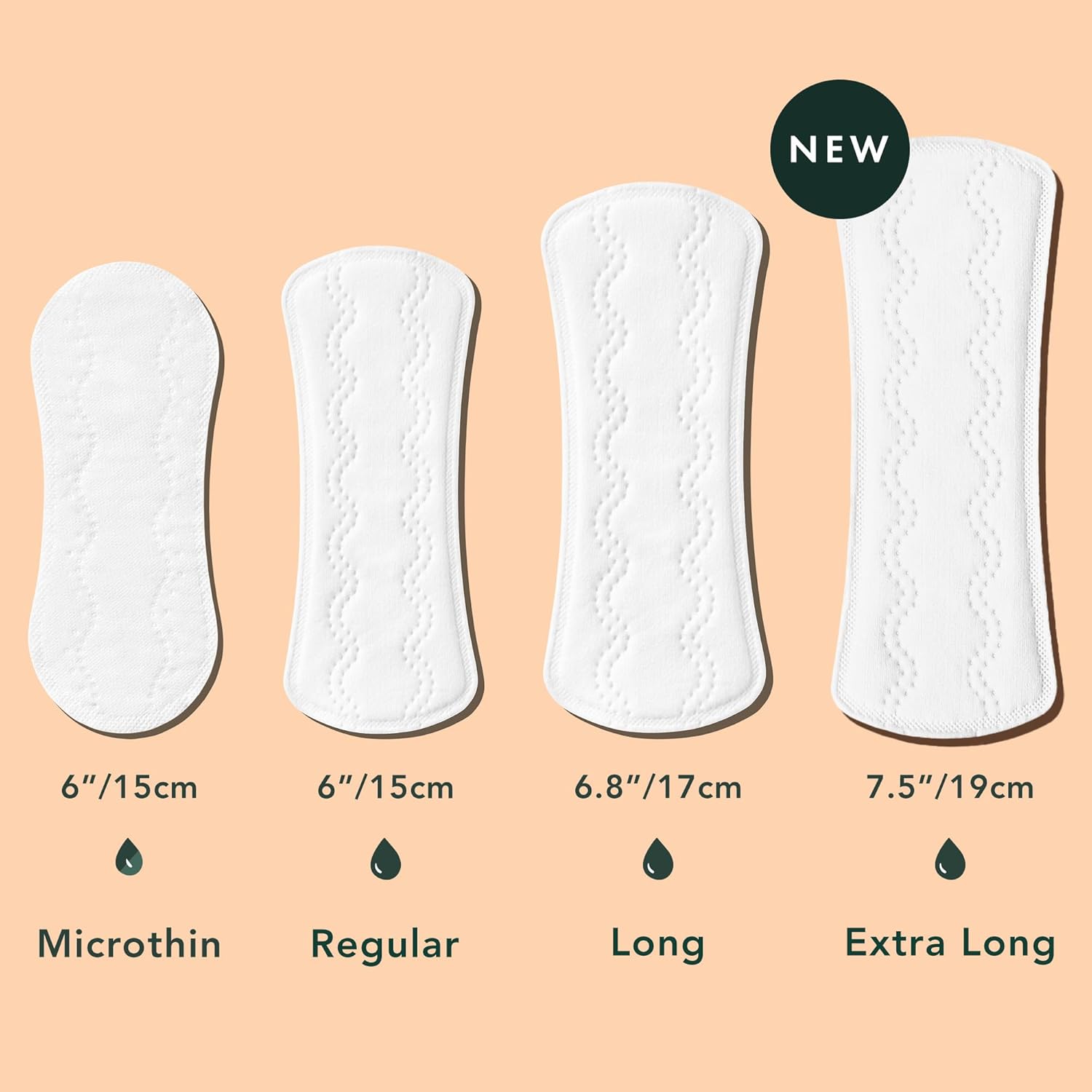 Rael Panty Liners For Women, Organic Cotton Cover - Extra Long Pantiliners, Light Absorbency, Unscented, Chlorine Free (Extra Long, 60 Count) : Health & Household