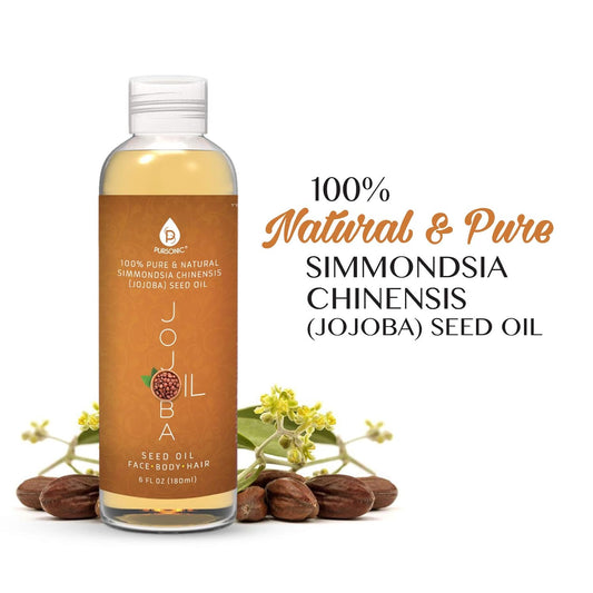 Pursonic 100% Cold Pressed Pure Golden Jojoba Oil For Dry Skin Or Damaged Hair, Natural & Unrefined - Moisturizes & Revitalizes Skin, 6 Ounce, 1 Count, Jjo6