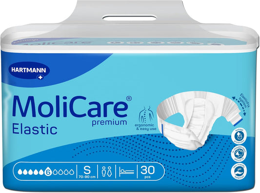 Molicare Premium Elastic Unisex Disposable Slip: Discreet Use For Woman And Men With Incontinence; 9 Drops, Size S, Pack Of 26