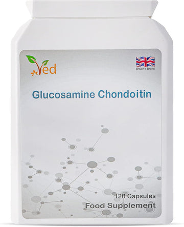 Ved Glucosamine And Chondroitin High Strength Joint Support & Flexibility Supplement With Turmeric & Vitamin C |120 Capsules (60 Days Supply)