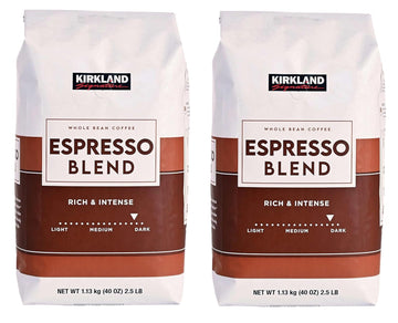 (Pack Of 2) Kirkland Signature Dark Roast Espresso Blend Coffee Roasted By Starbucks 32 Oz. Bag