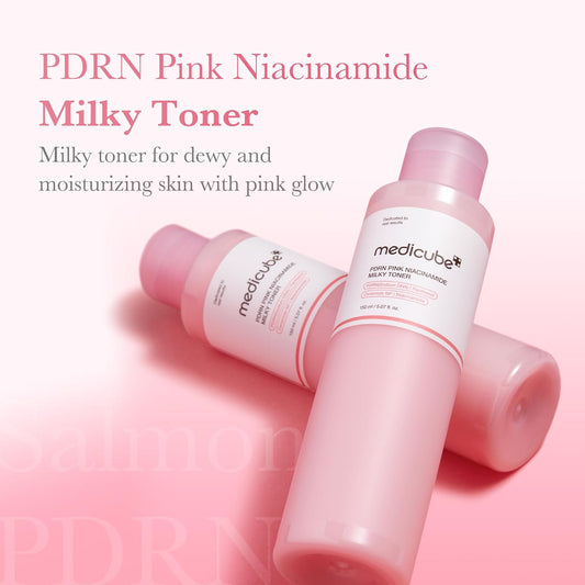Medicube Pdrn Pink Peptide Toner I Pink Glow Toner For Skin Boosting, Soothing And Calming, Uneven Skin Tone, Rose Pdrn & Peptide & Niacinamide, Korean Skin Care (250Ml / 8.45 Fl. Oz.)