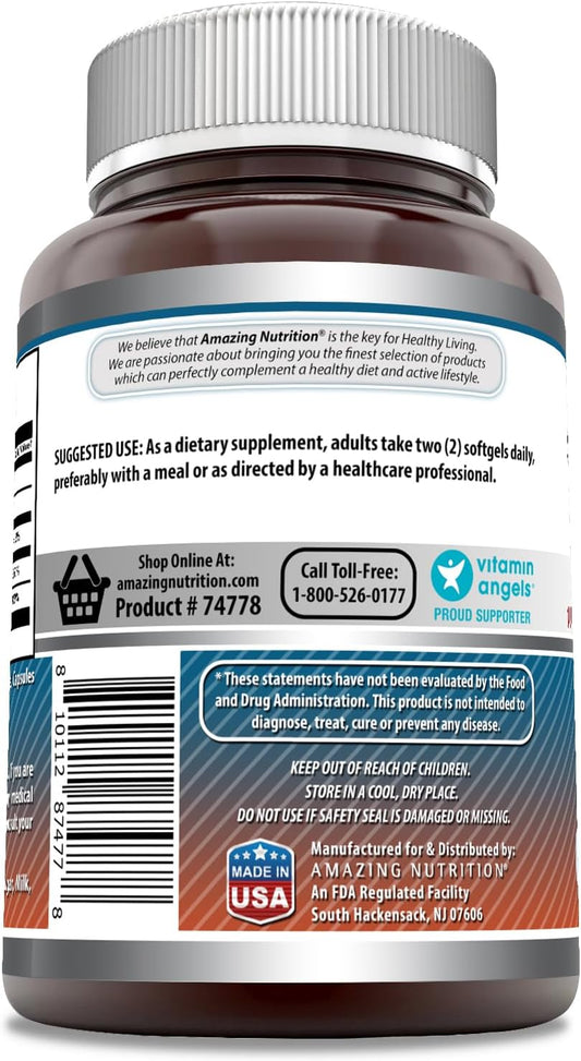 Amazing Formulas Calcium With Vitamin D3 Softgels Supplement | Non-Gmo | Gluten-Free (120 Count)