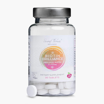Simone Thomas Wellness Biotin Brilliance Supplements | Biotin 10000Mcg | Hair Growth Vitamins | Hair And Nails Vitamins For Women | Skin Supplement | Hair, Skin, & Nails Supplements (30 Tablets)