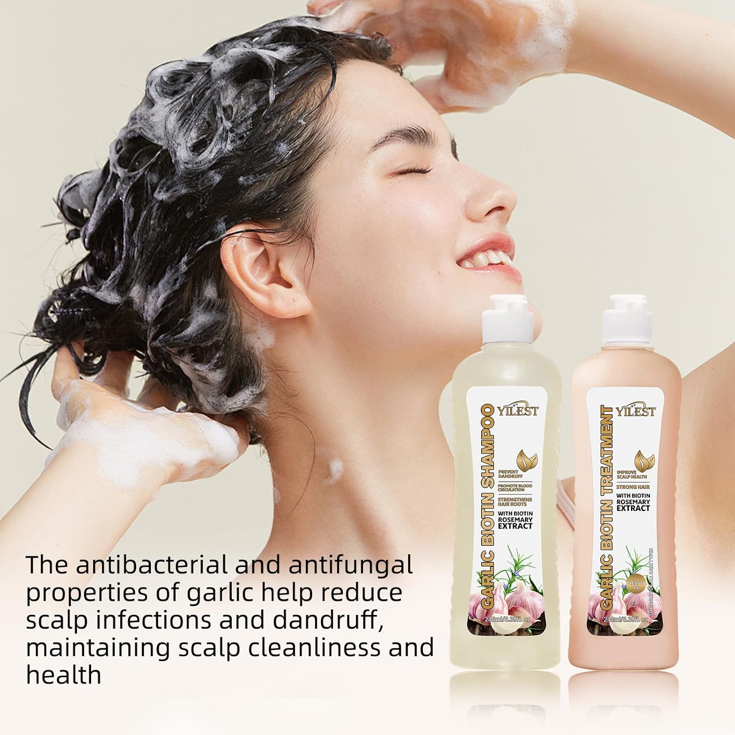 Anti Hair Loss ShampooGarlic & Keratin Shampoo And Conditioner Set β Sulfate-Free, Damaged Hair Repair & Scalp Care