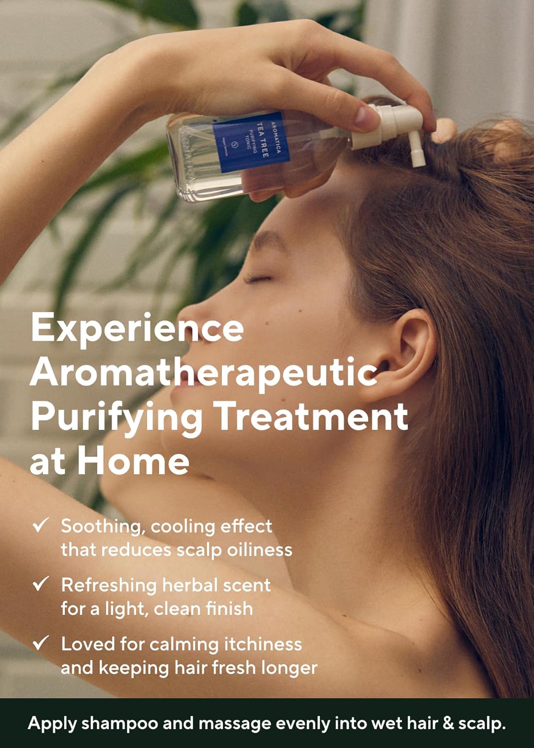 Aromatica Tea Tree Purifying Tonic 3.38Oz, Paraben, Silicone, Sulfate Free | Vegan | Soothing & Cooling Tonic For Your Scalp | Helps Hair Look Healthier And Nourished | Natural Ingredients Only