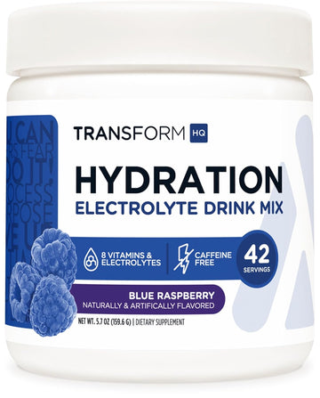 Transformhq Hydration 42 Servings (Blue Raspberry) - Electrolytes, Men