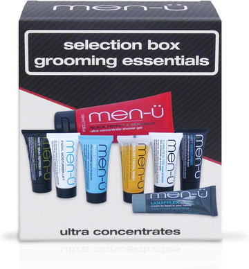 Men-Ü Selection Box Grooming Essentials Mens Gift Sets – Perfect Mens Skincare Introduction. Mens Toiletries Set, Full Ultra-Concentrate Range. Body, Skincare & Styling Gifts For Men By Men-Ü