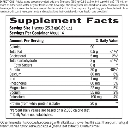 Biochem 100% Whey Sugar-Free Chocolate 20G, 12.5Oz, Certified Vegetari