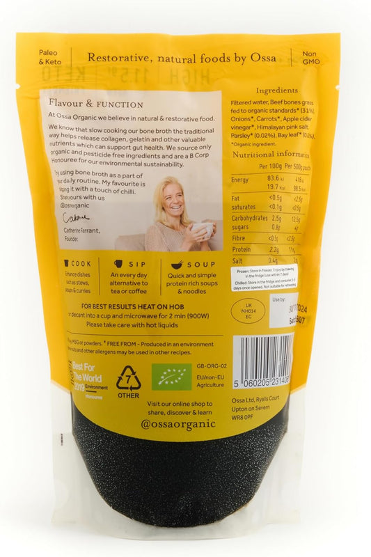 Ossa Beef Bone Broth, High-Protein Broth, Preservative-Free Soup & Cooking Essential, Keto & Paleo-Friendly Soup Maker For Gut Health & Digestion, 500 G - Delivered Chilled'