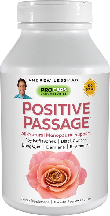 Andrew Lessman Positive Passage 360 Capsules - Natural Menopausal Support And Balance For Women'S Hormone Levels. With Soy Isoflavones, Black Cohosh, Dong Quai, Damiana. No Additives