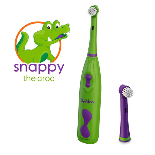 BrusheezĀ® Electronic Toothbrush Replacement Brush Heads 2 Pack (Snappy The Croc)