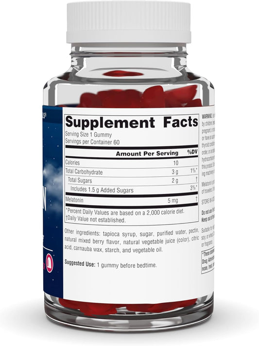 Source Naturals Sleep Science Melatonin Mixed Berry Flavored Gummies, Helps Promote Sleep*, 5 Mg - 60 Gummies