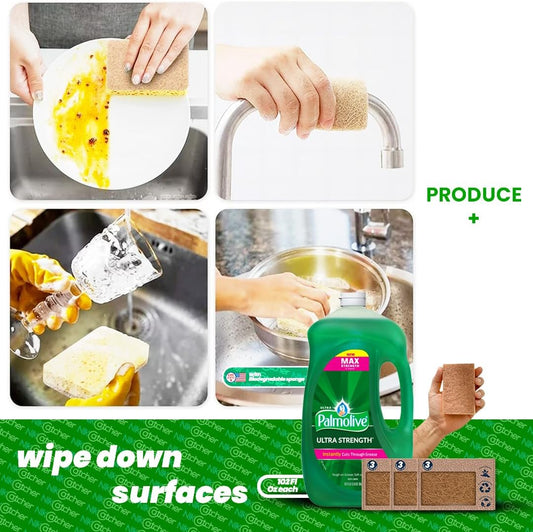 Bundle: Palmolive Ultra Dishwashing Liquid, Original Scent (102 Oz) Biodegradable Sponge Bundle - Household Essentials And Dishwasher Cleaner