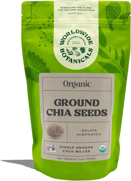 Organic Ground Chia Seeds – Excellent Source Of Fiber, Protein, And Omega-3 Fatty Acids | Gluten-Free | Vegan | Non-Gmo | Kosher, 1 Pound, Pack Of 2