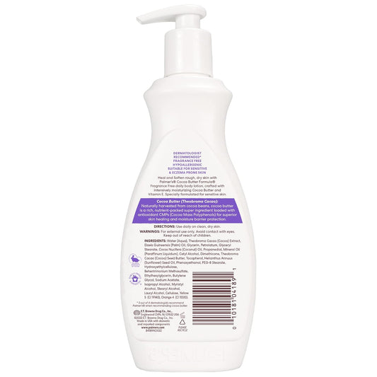 Palmer'S Cocoa Butter Formula Fragrance Free Body Lotion, 13.5 Ounce