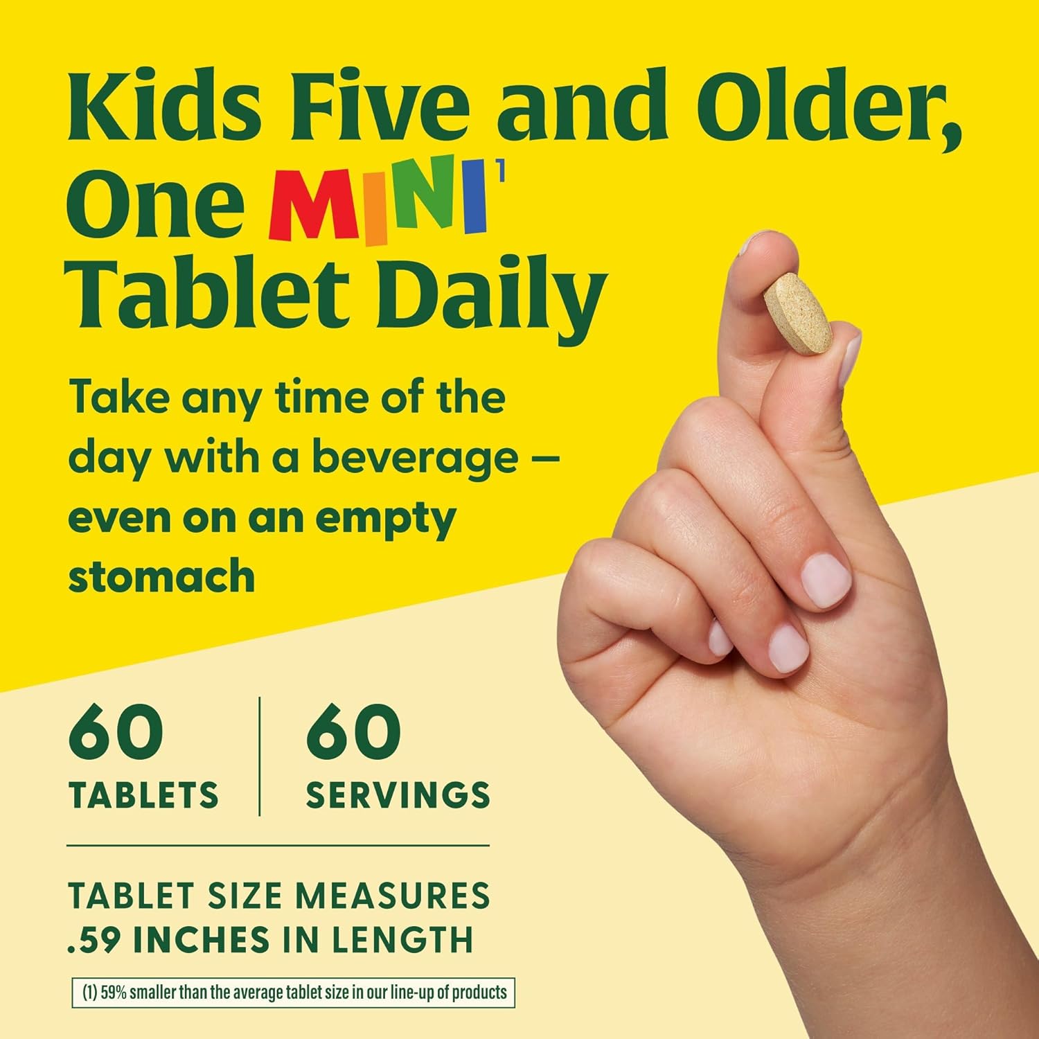 Megafood Kids One Daily Multivitamin - Convenient Mini Multivitamin For Kids - With Zinc, Vitamins C, B & D - Vegetarian, Gluten Free, Non Gmo - 60 Tablets, 60 Servings : Health & Household