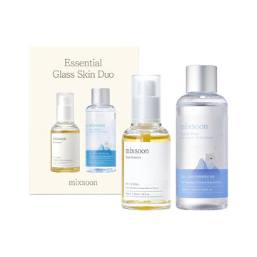 Mixsoon Essential Glass Skin Duo Set Moisturizer Korean Skin Care(Bean Essence + Glacier Water Hyaluronic Acid Serum)