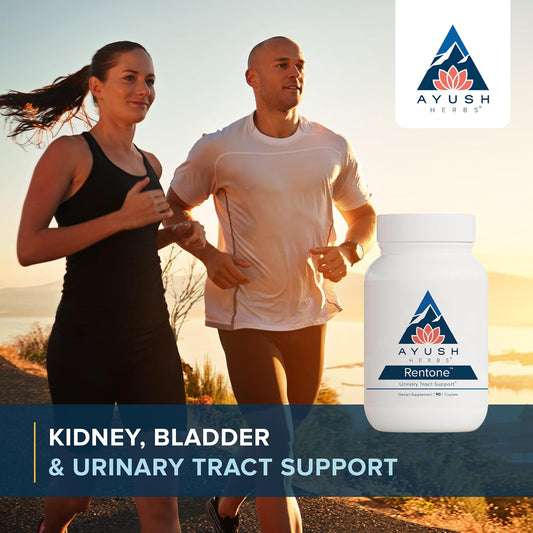 Ayush Herbs Rentone, Ayurvedic Urinary Tract And Kidney-Support Supplement, All-Natural Herb And Mineral Blend With Cranberry, Vitamin B6, Tribulus, And Holy Basil, 90 Vegetarian Caplets