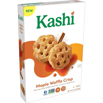 Kashi Cold Breakfast Cereal, Vegan, Made With Whole Grains, Maple Waffle Bites 9.5 Oz (Pack Of 8)