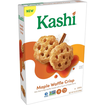 Kashi Cold Breakfast Cereal, Vegan, Made With Whole Grains, Maple Waffle Bites (8 Boxes)