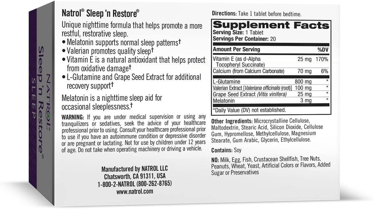 Natrol Sleep 'n Restore - 20 Tablets