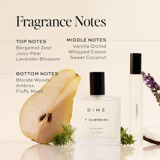 Dime Beauty 7 Summers Perfume Set (87 Value) - Includes 50 Ml + Travel Size 10 Ml, Sweet Floral Scent, Clean Fragrance Eau De Toilette For Women, Hypoallergenic