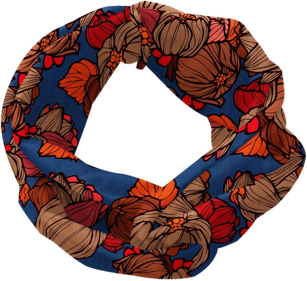 Abakuhaus Floral Headband, Funk Art Style Onion Flowers Pattern In Pastel Tones Modern Boho Print Artwork, Elastic And Soft Women'S Bandana For Sports And Everyday Use, Blue And Brown