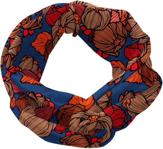 Abakuhaus Floral Headband, Funk Art Style Onion Flowers Pattern In Pastel Tones Modern Boho Print Artwork, Elastic And Soft Women'S Bandana For Sports And Everyday Use, Blue And Brown