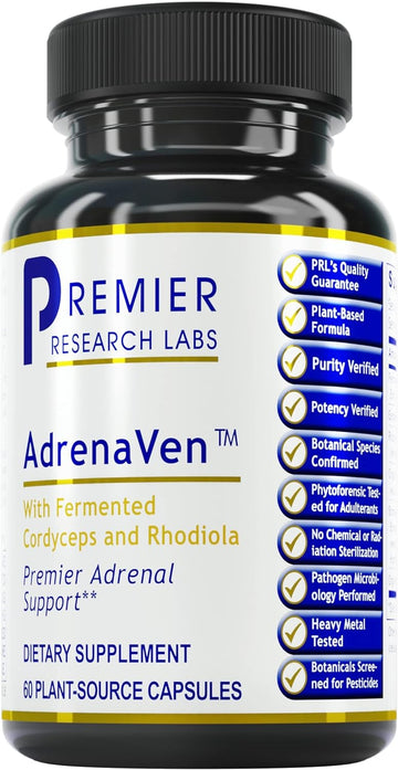 Premier Research Labs Adrenaven - Supports Adrenal Gland Health & Stress Response - Adaptogen Blend & Supplements - For Adrenal Health - 30 Servings - 60 Plant-Source Capsules