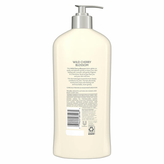 Suave Body Lotion for Women - Wild Cherry Blossom Light Floral Scent, Lotion for Dry Skin, Paraben-Free Moisturizing Body Lotion, 18 Oz Ea (Pack of 2)