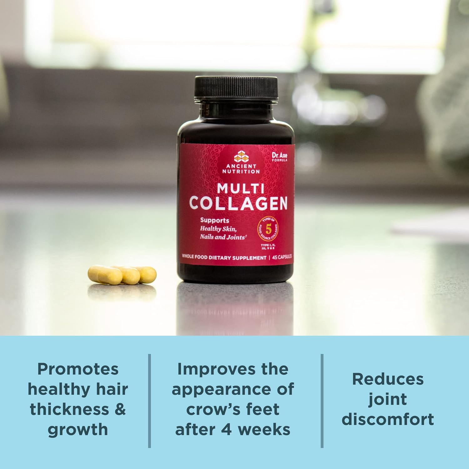 Ancient Nutrition Collagen Peptides Pills, Hydrolyzed Multi Collagen Supplement, Types I, Ii, Ii, V & X, Supports Healthy Skin And Nails, Gut Health And Joints, 90 Capsules : Health & Household