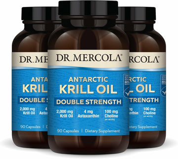 Dr. Mercola Antarctic Krill Oil Double Strength - 2,000 Mg - Omega-3 Supplement With Epa & Dha - Supports Brain, Heart, Joint & Immune Health - Gmo-Free & Gluten-Free - 270 Capsules (90 Servings)