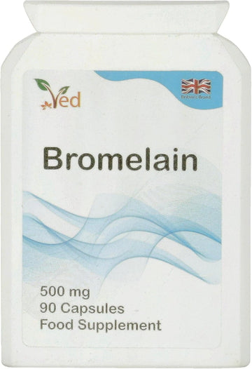 Ved Bromelain Capsule High Strength 3000 Gdu/G 500Mg Per Capsule, Naturally Derived From Pineapple, Vegan Capsule, 90 Capsule(3 Months Supply)